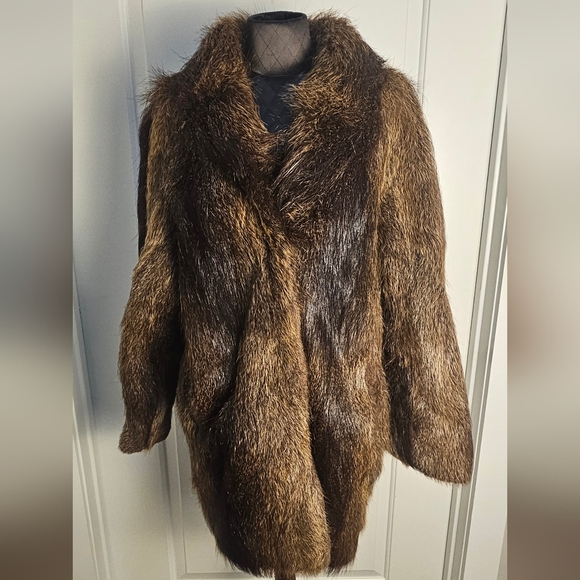 Vintage Fur Jacket Brown Fur Coat - Picture 2 of 16
